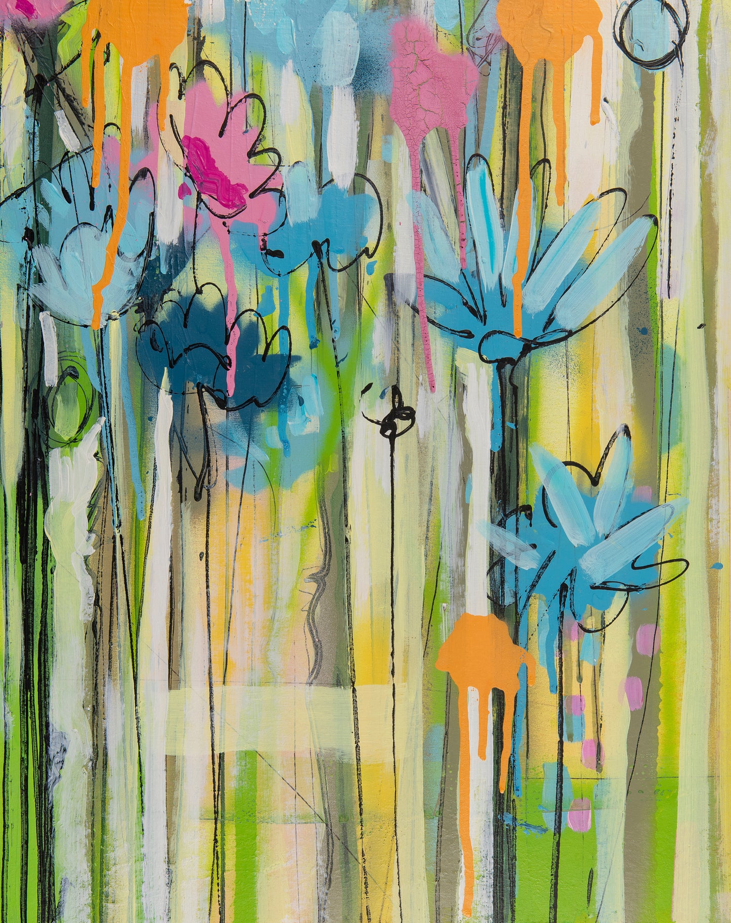 Cornflowers and nasturtiums