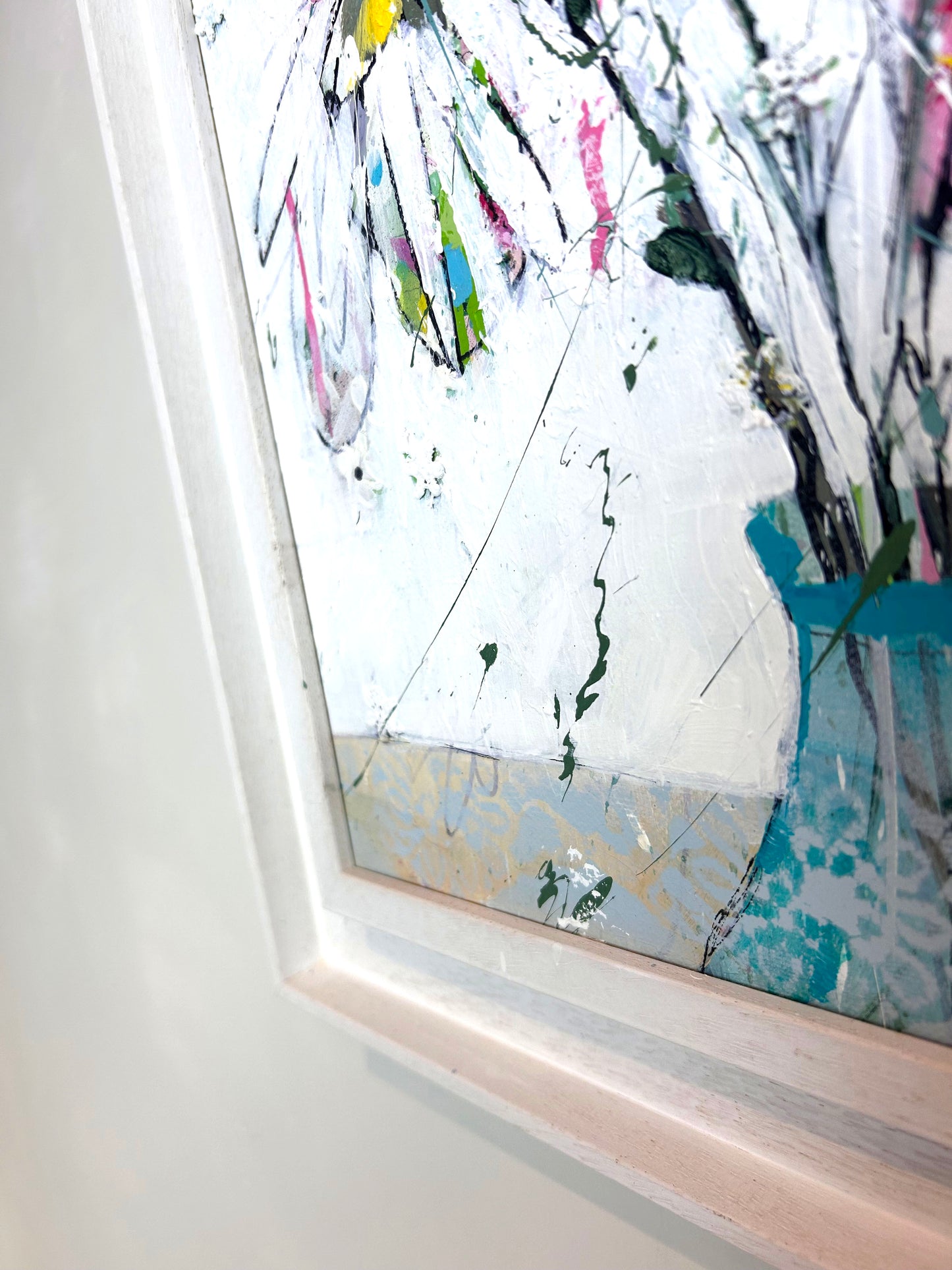 Summer flowers in blue vase