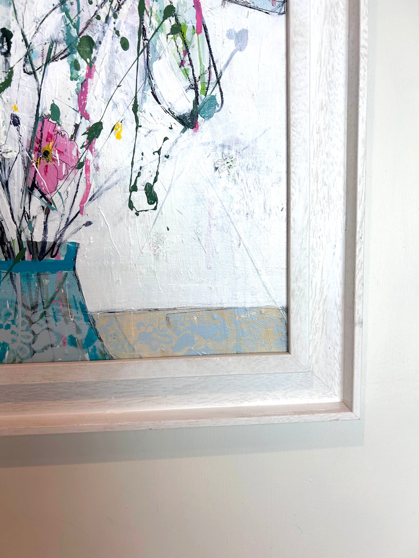 Summer flowers in blue vase