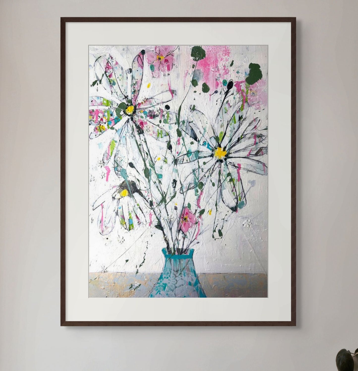 Summer flowers in blue vase