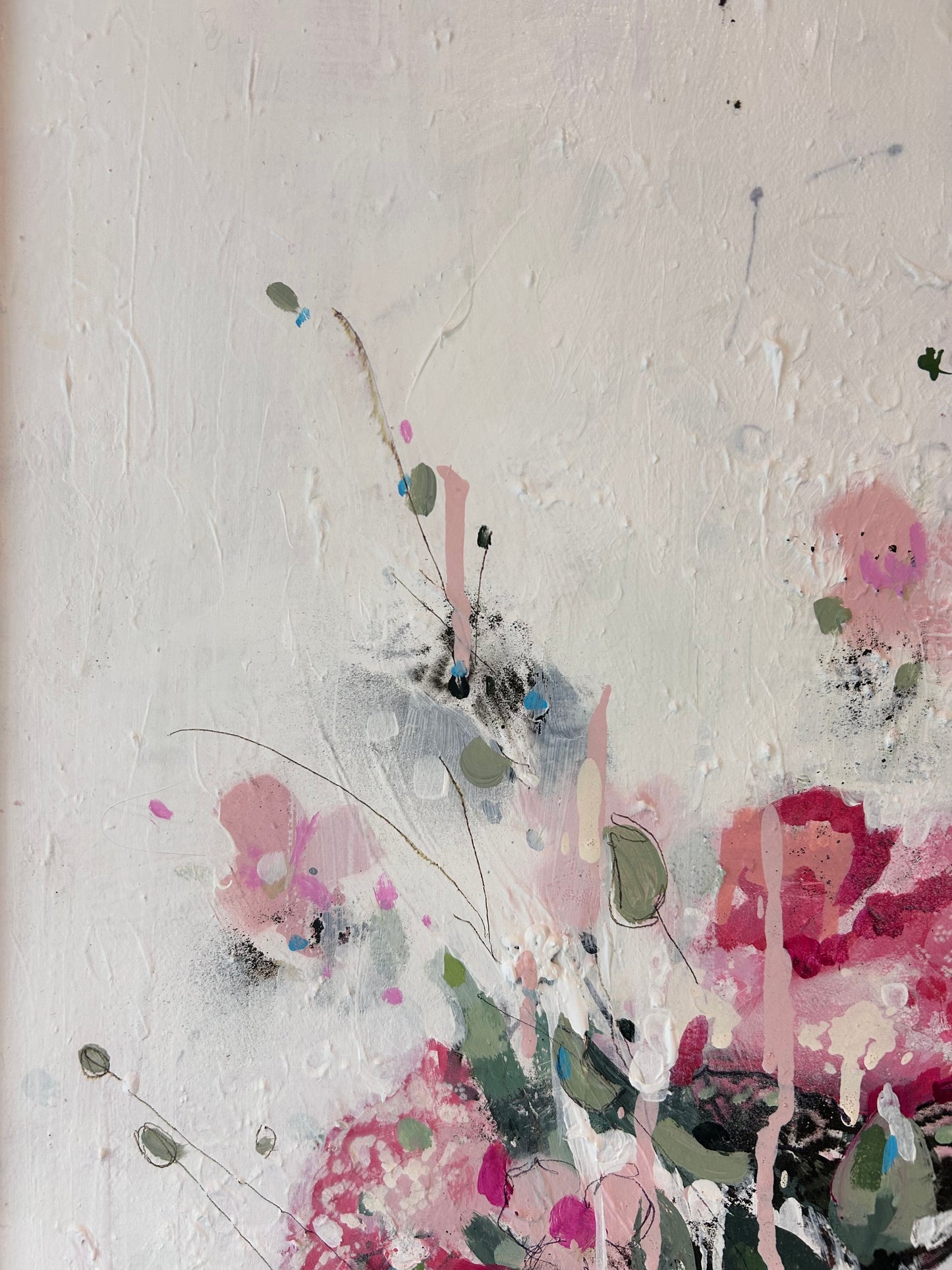 Vase of Peonies and pink flowers