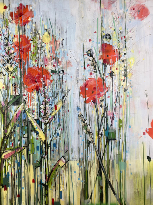 Poppies and wheat original painting
