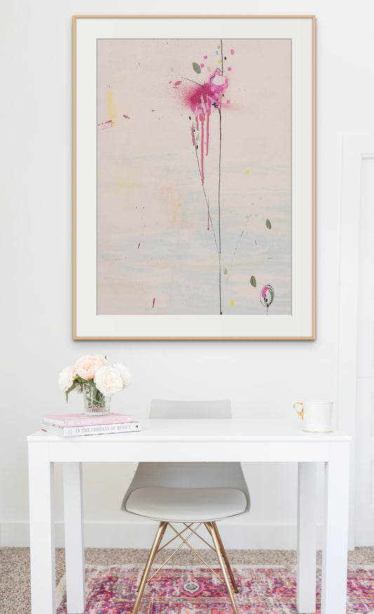 PINK ANEMONES Limited edition, hand finished print